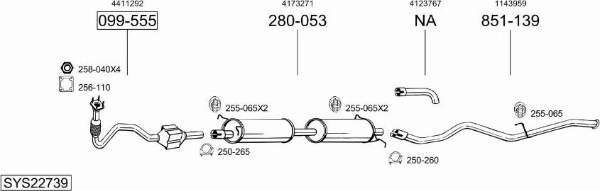 Bosal SYS22739 - Sistem de esapament allinparts.ro