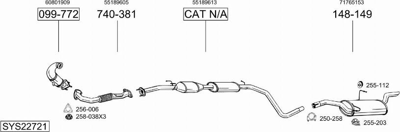 Bosal SYS22721 - Sistem de esapament - allinparts.ro