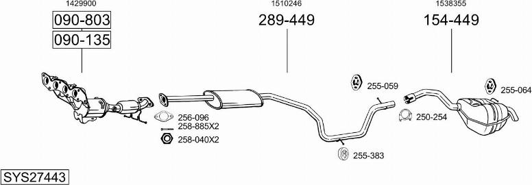 Bosal SYS27443 - Sistem de esapament allinparts.ro