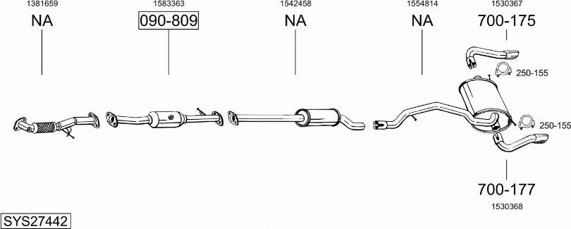 Bosal SYS27442 - Sistem de esapament allinparts.ro