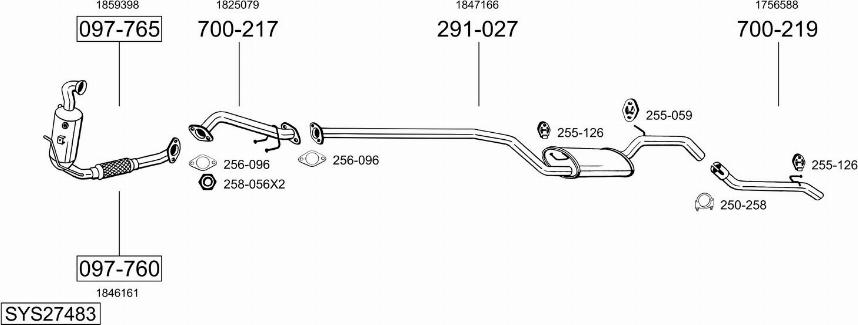 Bosal SYS27483 - Sistem de esapament - allinparts.ro