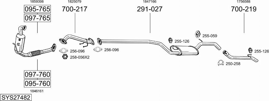 Bosal SYS27482 - Sistem de esapament - allinparts.ro