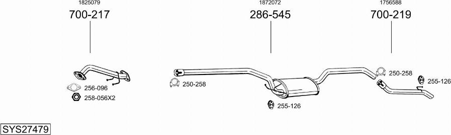 Bosal SYS27479 - Sistem de esapament - allinparts.ro