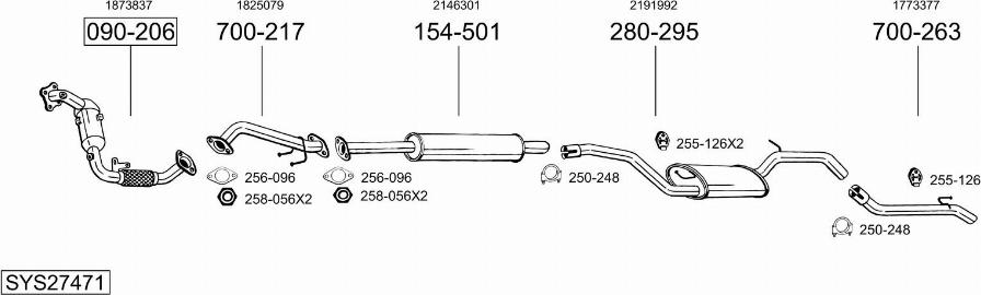 Bosal SYS27471 - Sistem de esapament - allinparts.ro