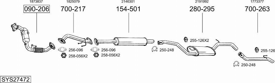 Bosal SYS27472 - Sistem de esapament - allinparts.ro