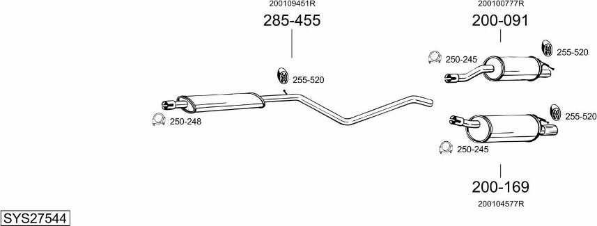 Bosal SYS27544 - Sistem de esapament allinparts.ro