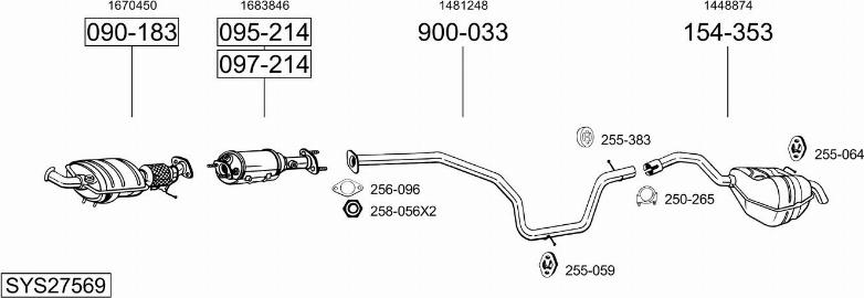 Bosal SYS27569 - Sistem de esapament allinparts.ro