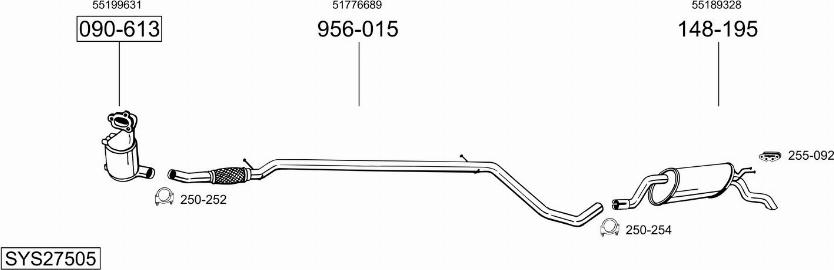 Bosal SYS27505 - Sistem de esapament allinparts.ro