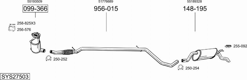Bosal SYS27503 - Sistem de esapament - allinparts.ro