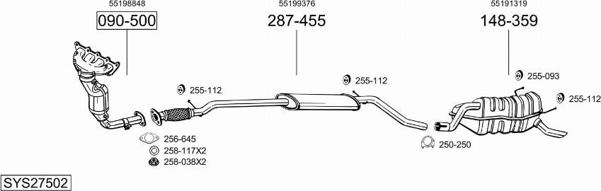 Bosal SYS27502 - Sistem de esapament allinparts.ro