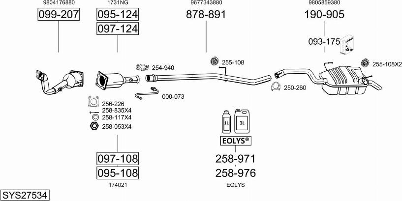 Bosal SYS27534 - Sistem de esapament allinparts.ro