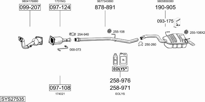 Bosal SYS27535 - Sistem de esapament allinparts.ro