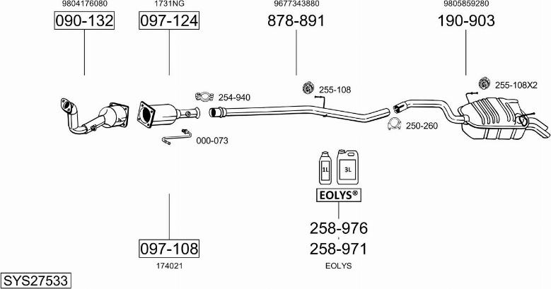 Bosal SYS27533 - Sistem de esapament allinparts.ro