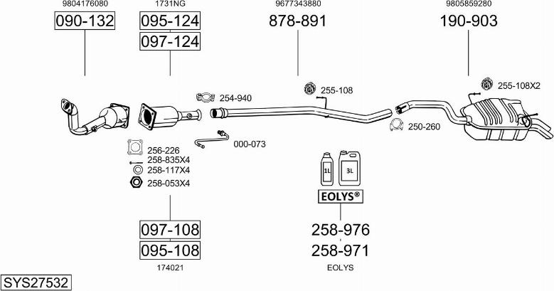 Bosal SYS27532 - Sistem de esapament allinparts.ro