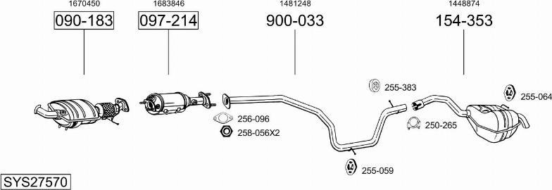 Bosal SYS27570 - Sistem de esapament allinparts.ro