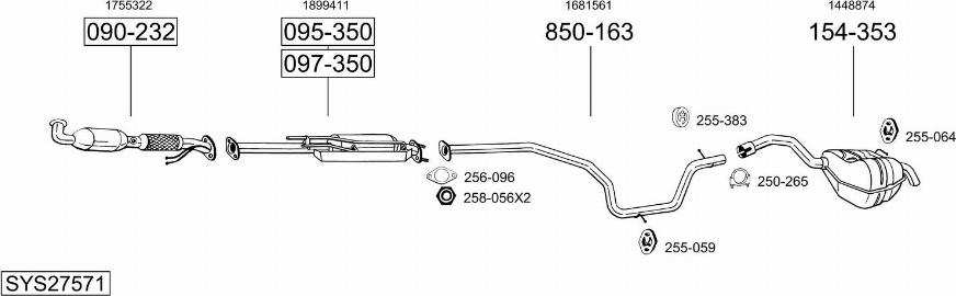 Bosal SYS27571 - Sistem de esapament allinparts.ro