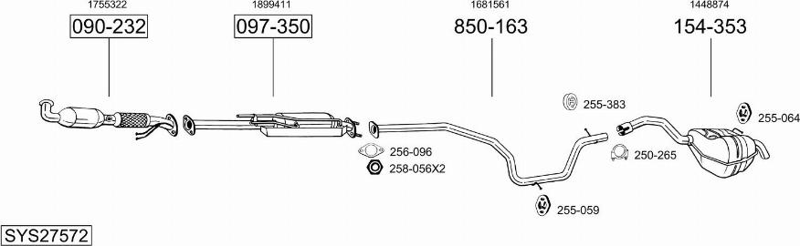 Bosal SYS27572 - Sistem de esapament allinparts.ro