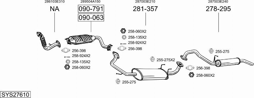 Bosal SYS27610 - Sistem de esapament - allinparts.ro