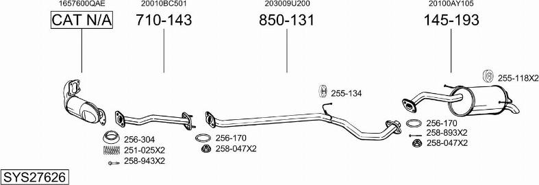 Bosal SYS27626 - Sistem de esapament allinparts.ro