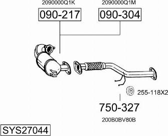 Bosal SYS27044 - Sistem de esapament allinparts.ro