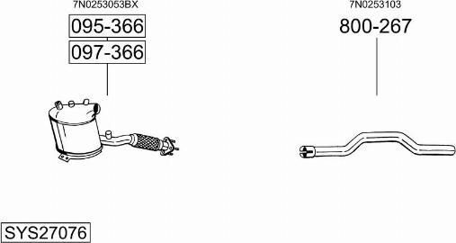 Bosal SYS27076 - Sistem de esapament - allinparts.ro