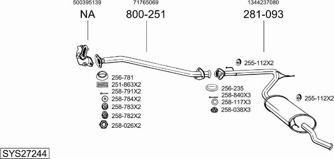 Bosal SYS27244 - Sistem de esapament allinparts.ro