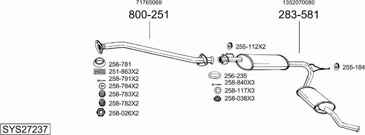 Bosal SYS27237 - Sistem de esapament - allinparts.ro