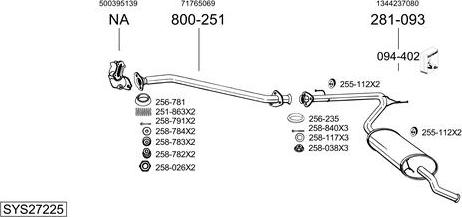 Bosal SYS27225 - Sistem de esapament allinparts.ro