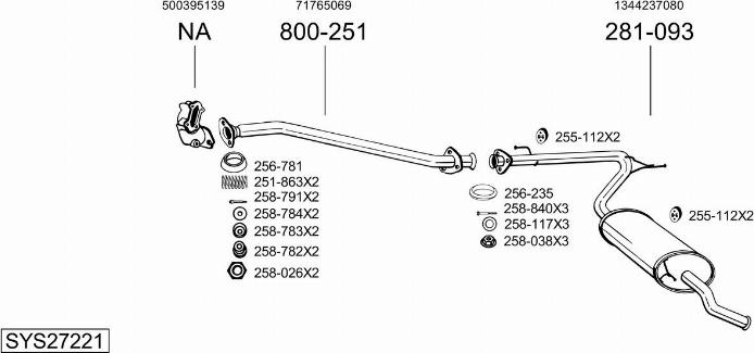 Bosal SYS27221 - Sistem de esapament allinparts.ro