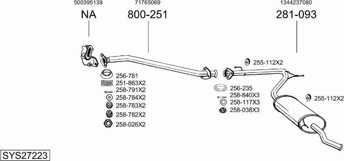 Bosal SYS27223 - Sistem de esapament - allinparts.ro