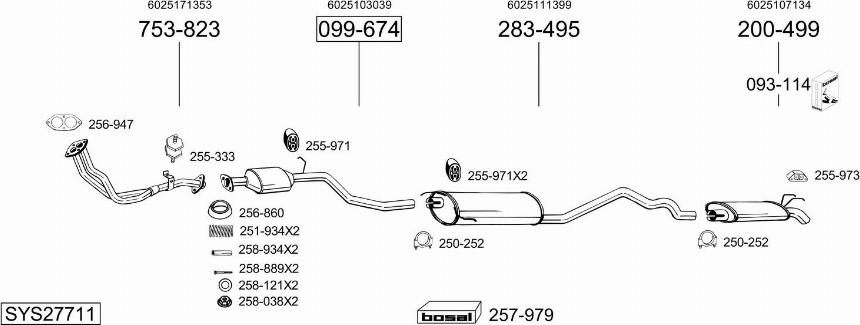Bosal SYS27711 - Sistem de esapament - allinparts.ro
