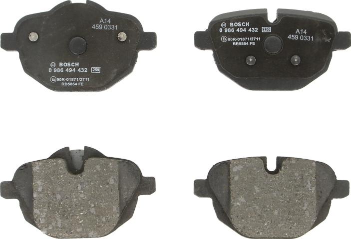 BOSCH 0 986 494 432 - Set placute frana,frana disc - allinparts.ro