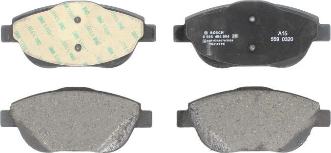 BOSCH 0 986 494 564 - Set placute frana,frana disc allinparts.ro