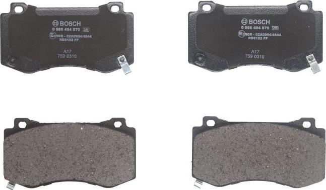 BOSCH 0 986 494 870 - Set placute frana,frana disc - allinparts.ro