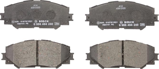 BOSCH 0 986 494 240 - Set placute frana,frana disc - allinparts.ro