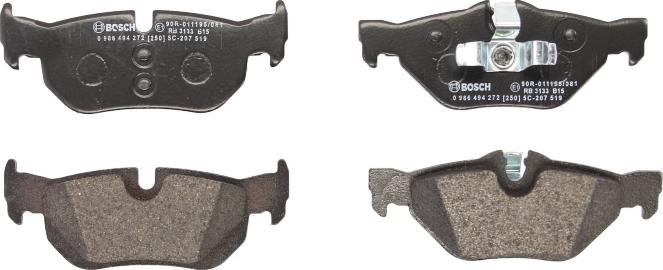 BOSCH 0 986 494 272 - Set placute frana,frana disc - allinparts.ro