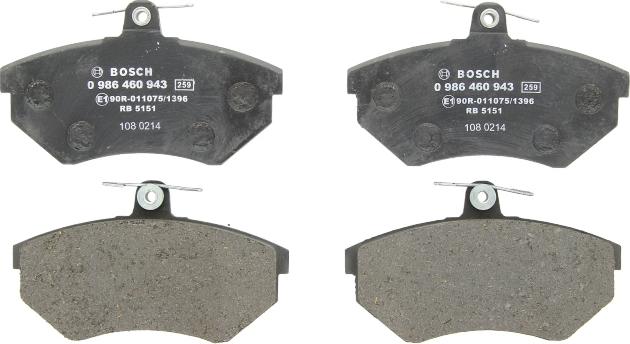 BOSCH 0 986 460 943 - Set placute frana,frana disc allinparts.ro