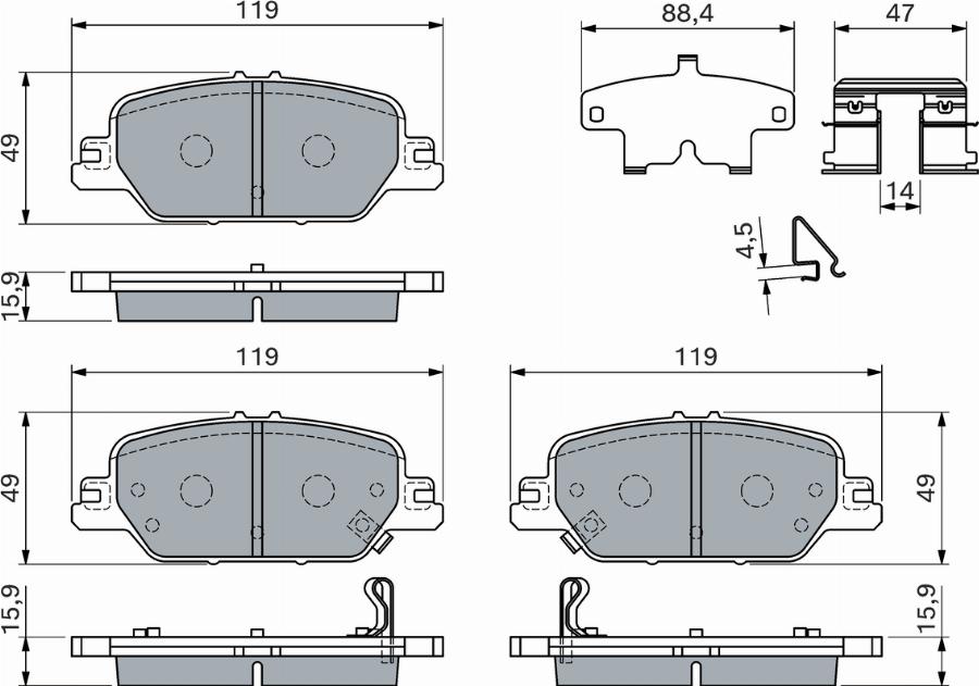 BOSCH 0 986 460 138 - Set placute frana,frana disc - allinparts.ro