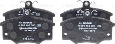 BOSCH 0 986 468 380 - Set placute frana,frana disc allinparts.ro