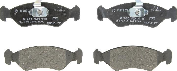 BOSCH 0 986 424 416 - Set placute frana,frana disc allinparts.ro
