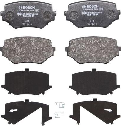 BOSCH 0 986 424 669 - Set placute frana,frana disc allinparts.ro