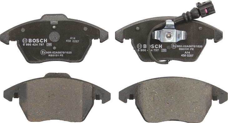 BOSCH 0 986 424 797 - Set placute frana,frana disc allinparts.ro