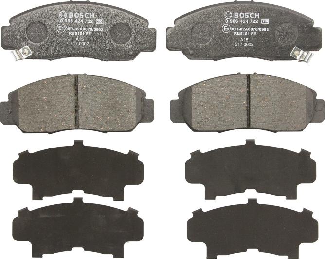 BOSCH 0 986 424 722 - Set placute frana,frana disc allinparts.ro