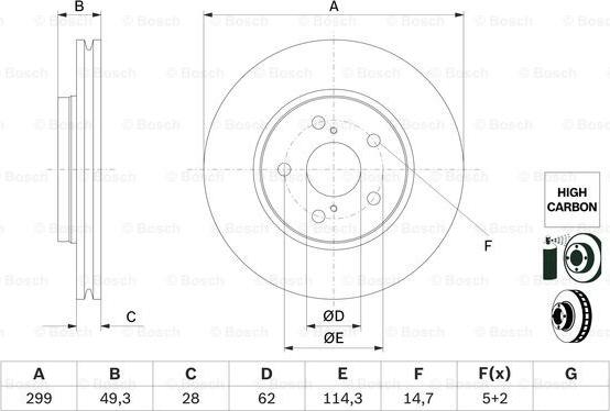 BOSCH 0 986 479 F49 - Disc frana allinparts.ro
