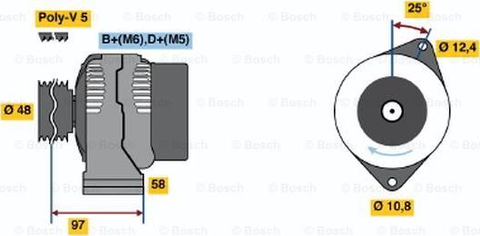 BOSCH 0 986 044 621 - Generator / Alternator allinparts.ro
