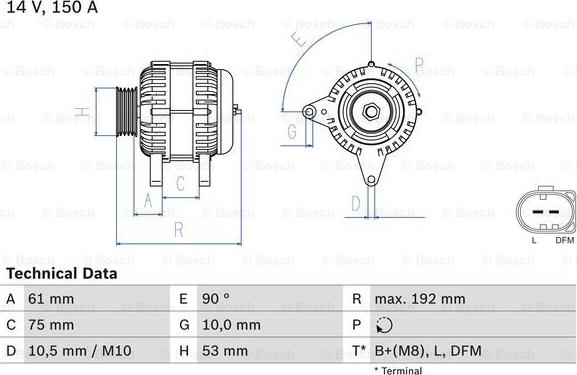BOSCH 0 986 045 251 - Generator / Alternator - allinparts.ro