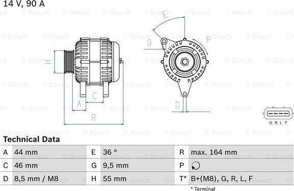 BOSCH 0 986 082 750 - Generator / Alternator - allinparts.ro