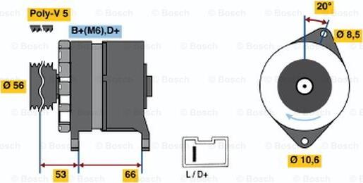 BOSCH 0 986 036 480 - Generator / Alternator allinparts.ro