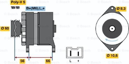 BOSCH 0 986 037 291 - Generator / Alternator allinparts.ro
