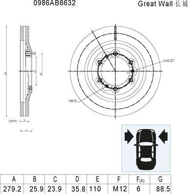 BOSCH 0 986 AB6 632 - Disc frana allinparts.ro